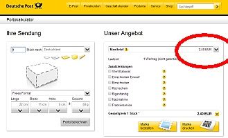 deutsche post portorechner